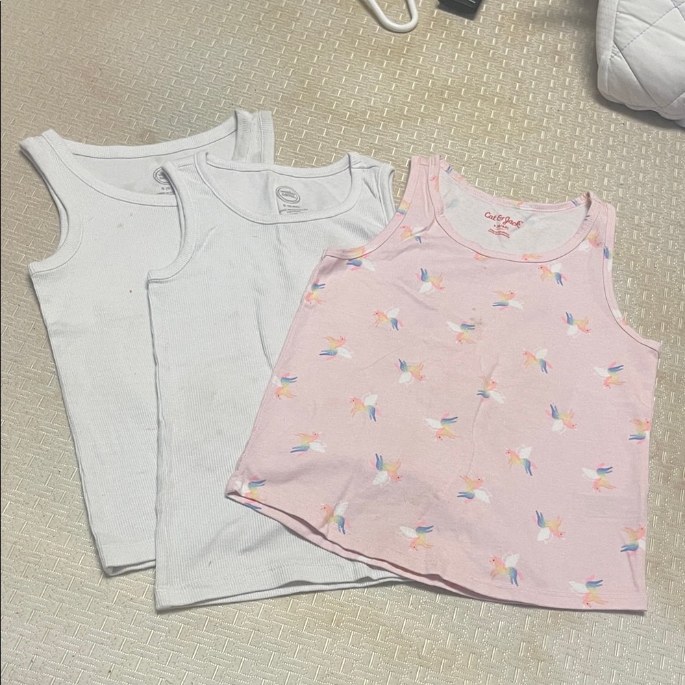 Kids Pink and White Tank Tops playtime Set